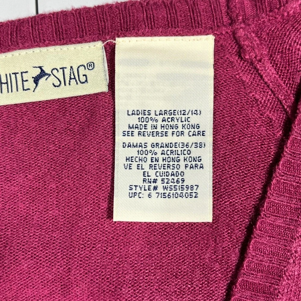 WhiteStag VTG 90 Folk Boho Floral Embroidered Cottagecore Cardigan Sweater 12 14